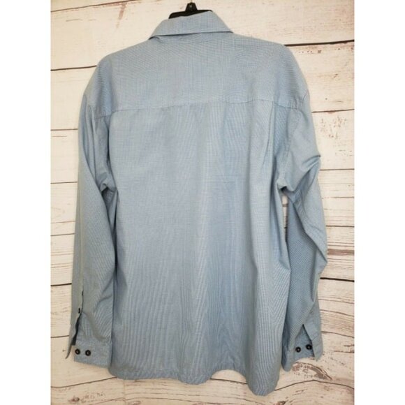 Patagonia Men’s Large Blue Organic Cotton Button-Up Long Sleeve Shirt Jacket - Picture 9 of 11